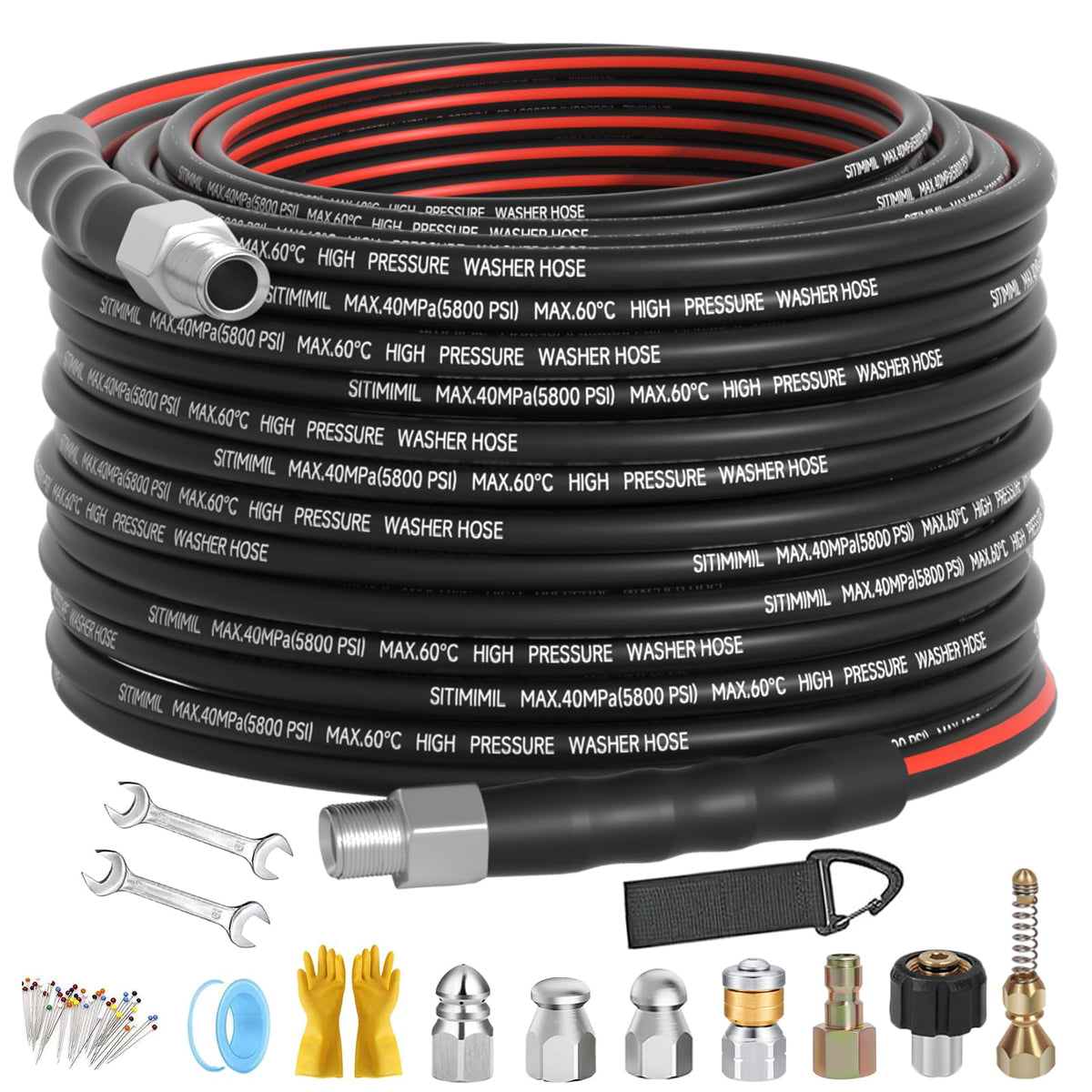 SITIMIMIL sewer jetter kit with 50ft hose for blockages