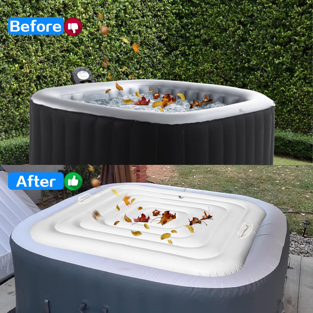 Sitroasho dust-proof waterproof cover keeps spa clean.