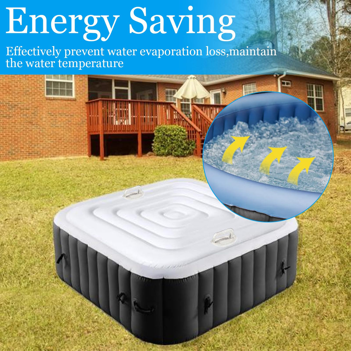 Sitroasho windproof rain-proof cover protects outdoor spas.