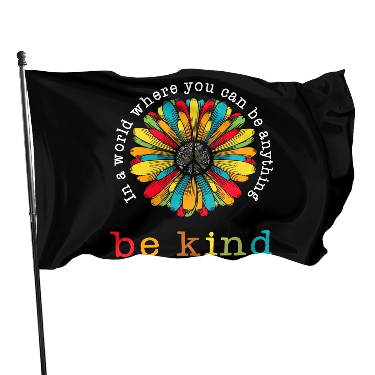Siiuuol peace sunflower banner displayed in garden to brighten the outdoor space.