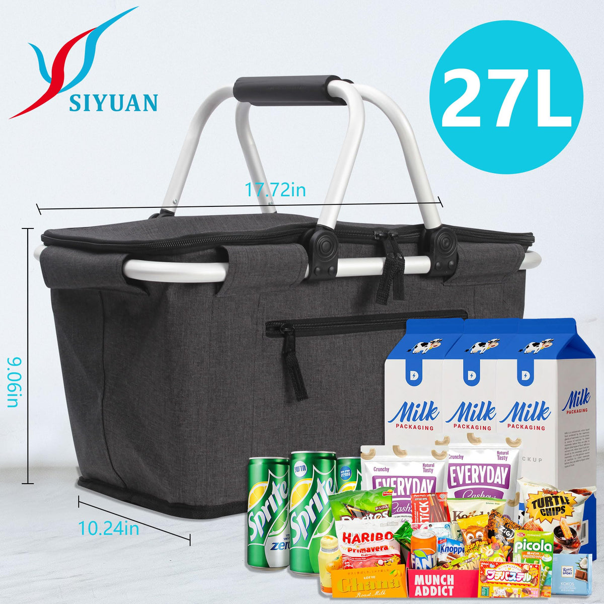SIYUAN insulated basket with foam lining keeps beverages chilly for hours.