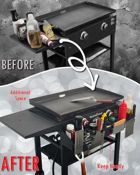 Sivsis caddy holds up to 15 bottles, keeping condiments within reach.