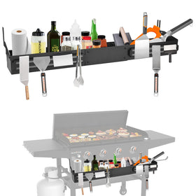 Sivsis Front Griddle Caddy with 36-inch bottle storage keeps condiments organized