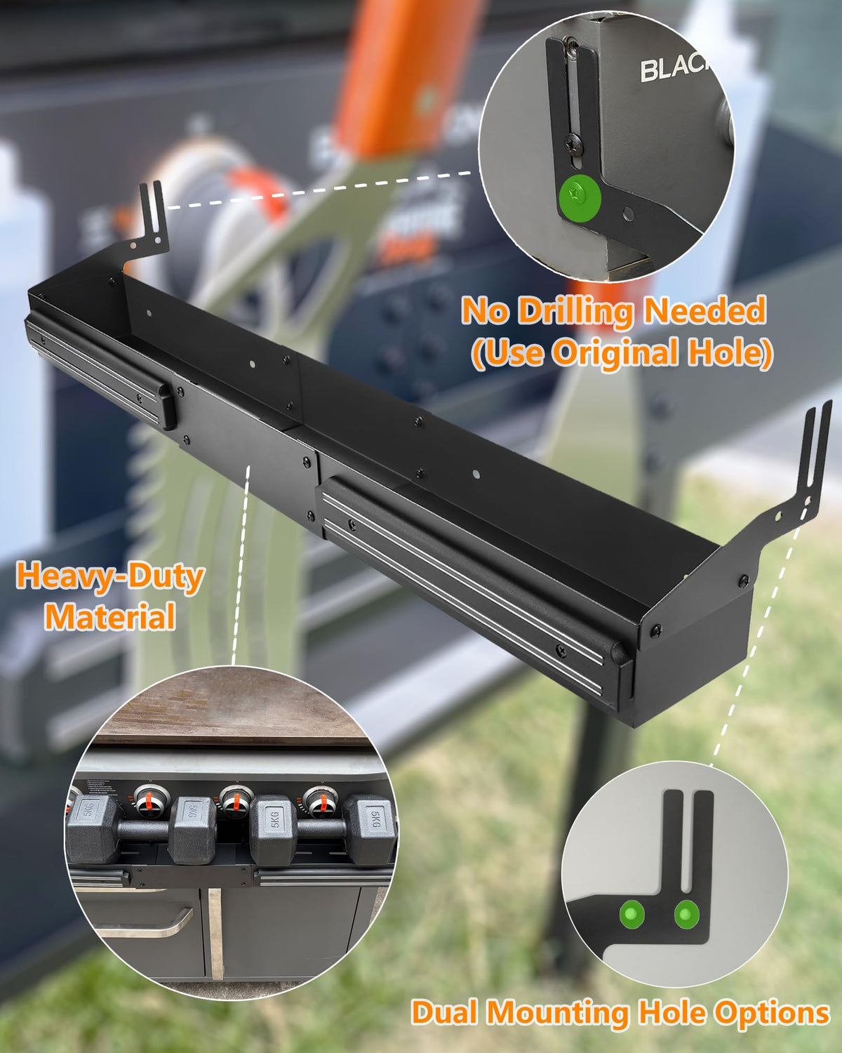 Sivsis Front Griddle Caddy fits 36-inch Blackstone models for expanded storage