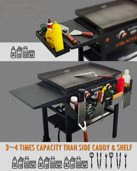Sivsis Front Griddle Caddy made of rust-resistant carbon steel for durability