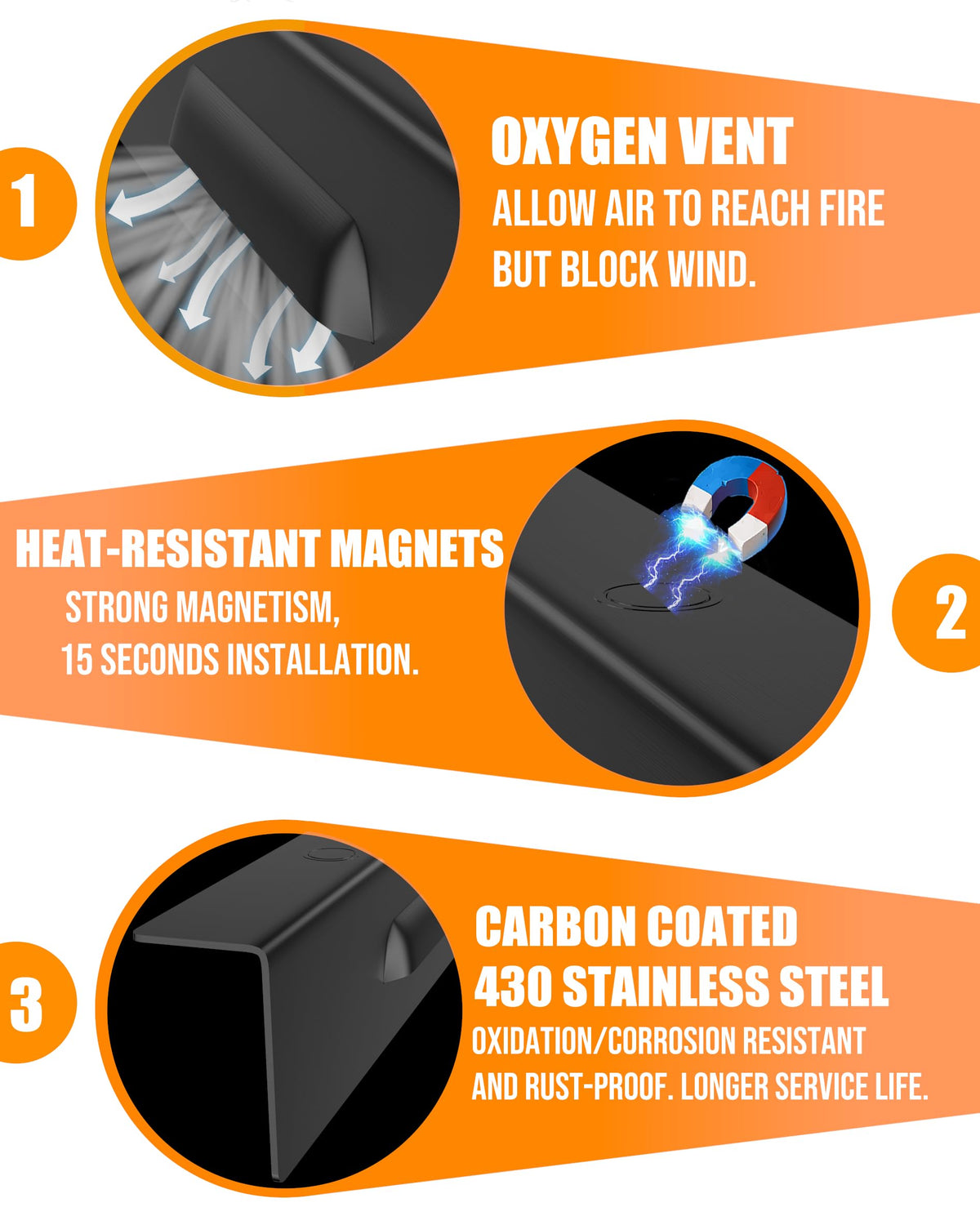 Sivsis wind guards secure with magnets for quick installation and removal
