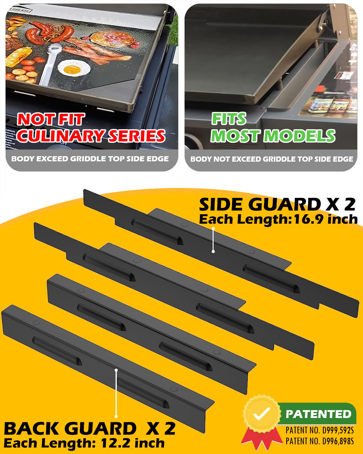 Fully compatible with Blackstone 28XL, non-interfering with lids and side tables
