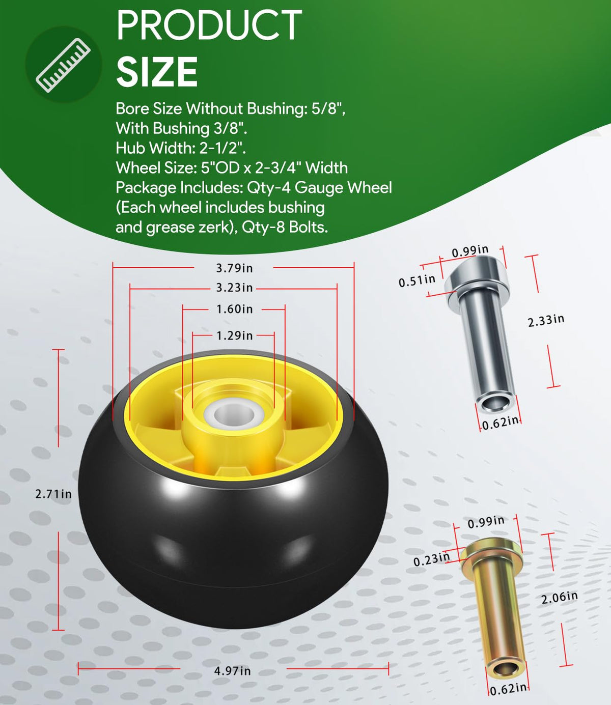 Sixcow AM125172 kit compatible with multiple John Deere deck sizes.