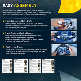 Sixcow bearings reduce friction and extend cleaner life.