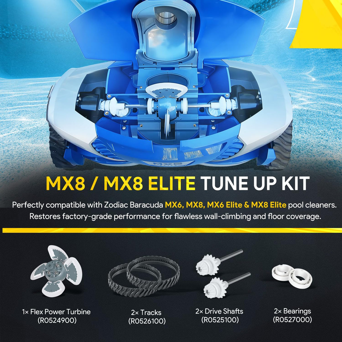 Sixcow flex power turbine component ready for quick replacement and improved suction.