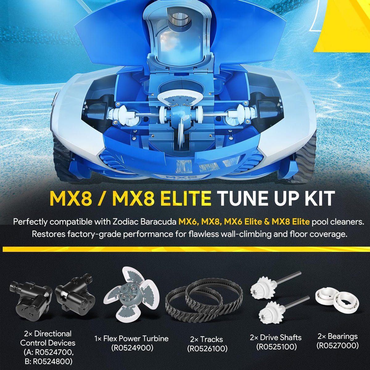 Sixcow MX8 Elite components laid out for quick on-site maintenance