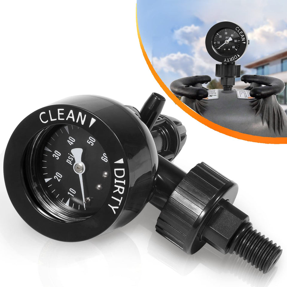 Sixcow R0357200 air gauge release valve assembly with clear dial for Zodiac Jandy filters.