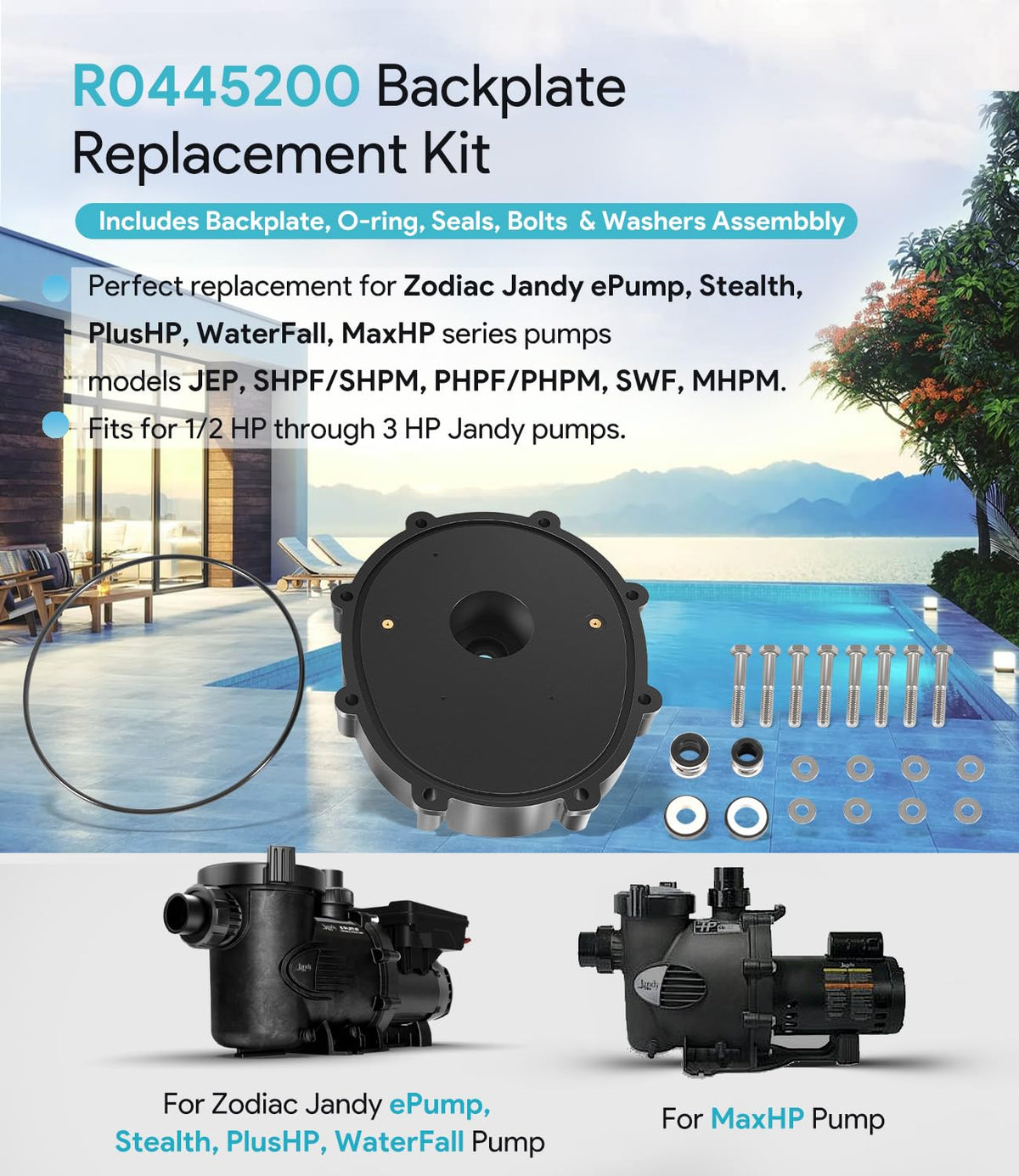 Sixcow backplate made of thermoplastic for durable, corrosion-resistant performance.