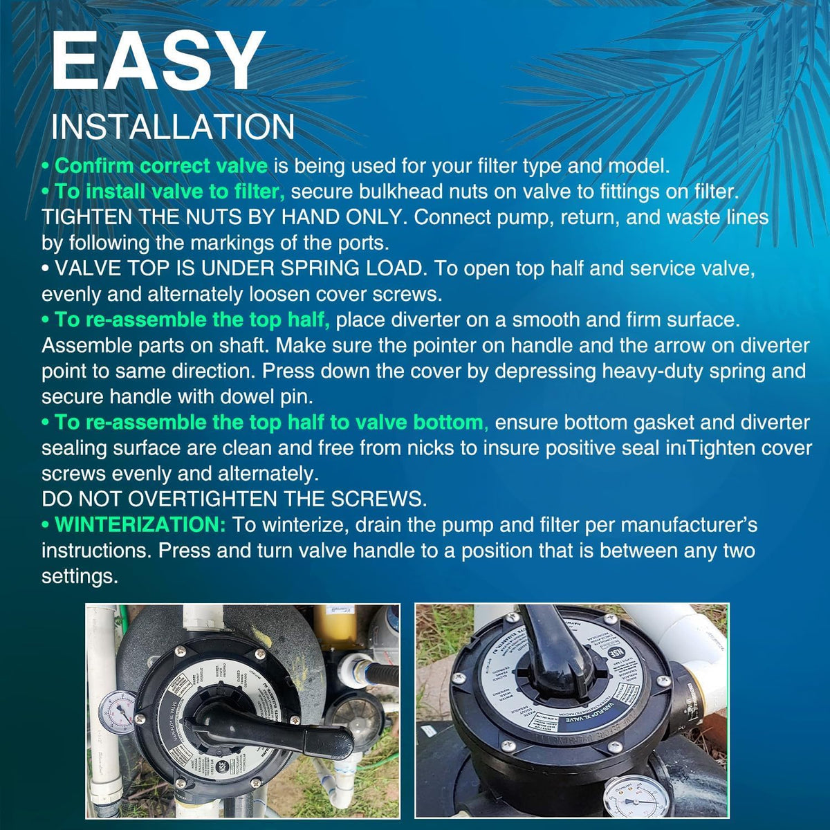 Sixcow SP0714T built-in sight glass for quick backwash checks