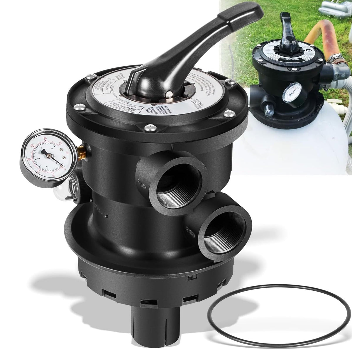 Sixcow SP0714T Vari-Flo XL valve front view for reliable pool filtration