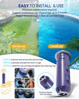 Sixcow W28002 compatibility-label confirms cross-system suitability for above-ground and inground pools.