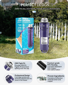 Sixcow W28002 pool-water-clear depicts improved clarity with mineral cartridge.