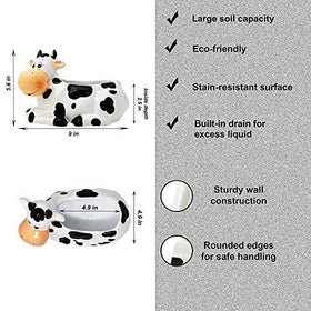 Sixdrop gift-ready cow planter pack charms cow lovers with rustic farmhouse flair.