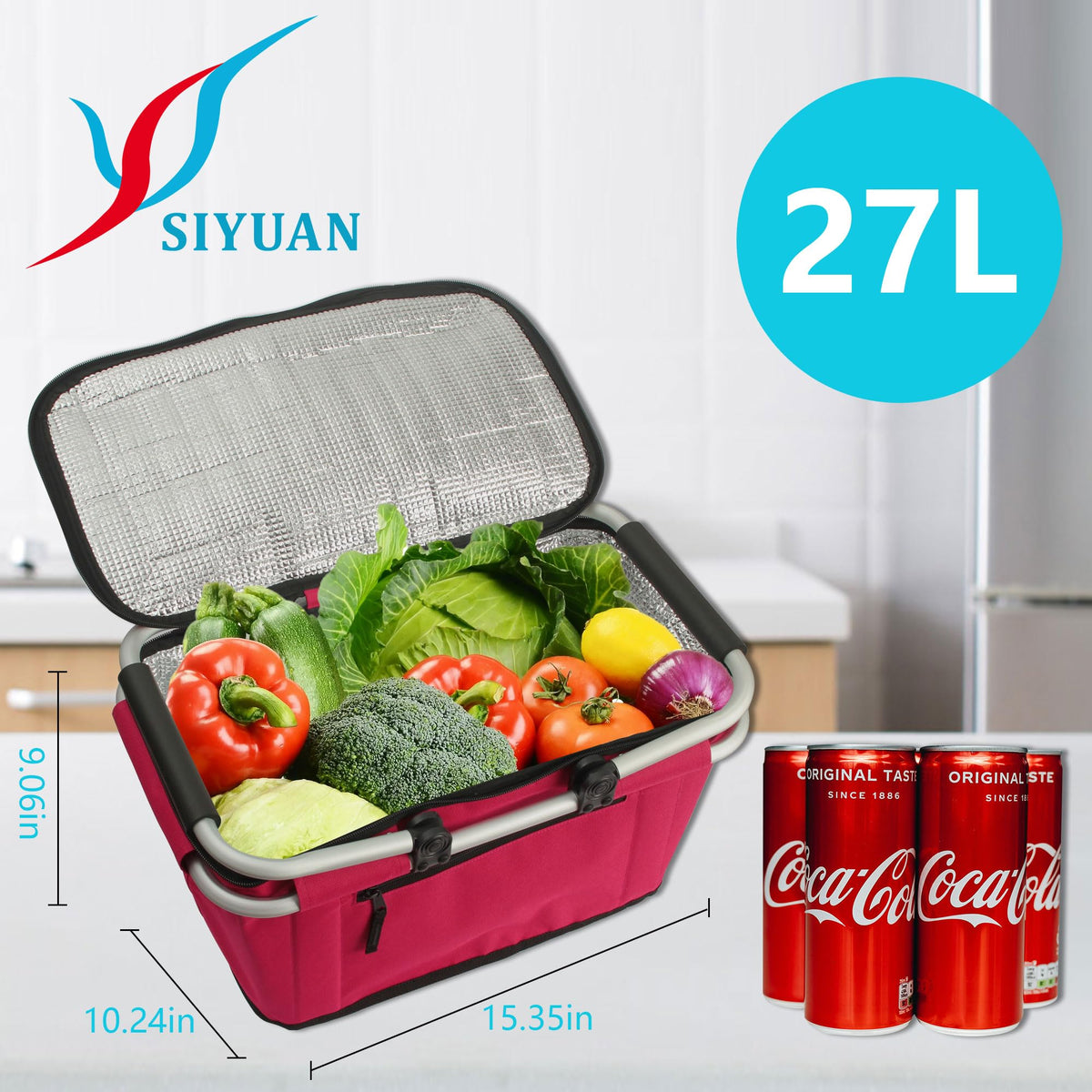 SIYUAN insulated lining keeps beverages cool during picnics and outings.