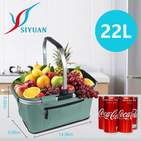 SIYUAN picnic basket exterior zip pocket stores essentials securely