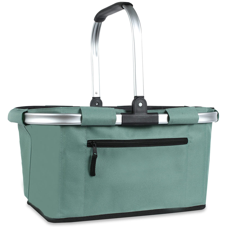 SIYUAN picnic basket with folding frame standing upright for easy packing