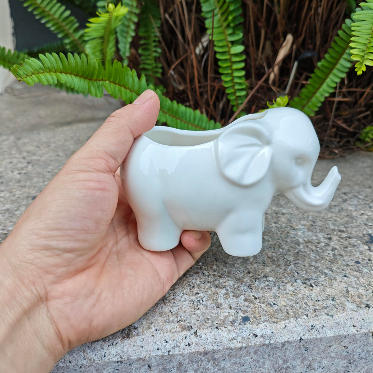 SJBAG Elephant planter ships without plants; gift-ready for plant lovers.