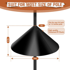 SJPLZQC squirrel cone baffle pack deters squirrels from feeders.