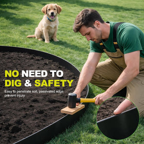 SJPULMO dig-free install with stakes simplifies creating defined garden edges.