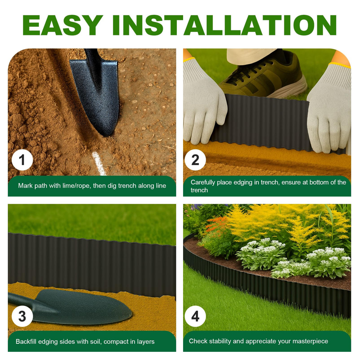 SJPULMO easy-to-cut edging adapts to any length with garden shears
