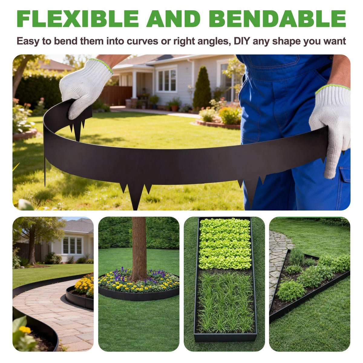 SJPULMO edge clip system with four pieces stabilizes borders across seasons.