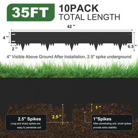 SJPULMO edging kit with 10 stakes stabilizes borders for landscapes.