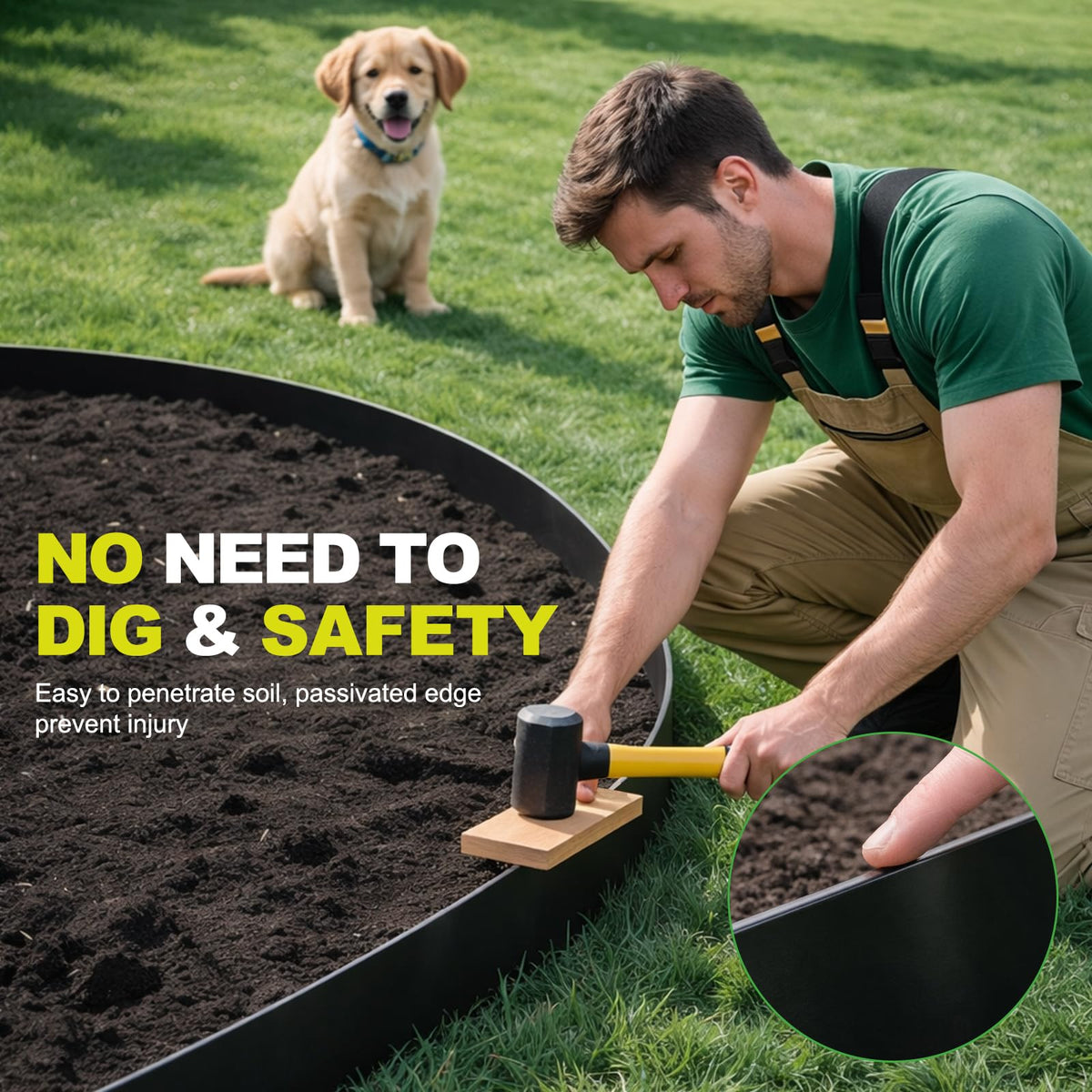 SJPULMO bendable edging curves around garden beds with ease for custom layouts.