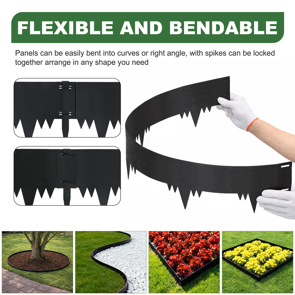 SJPULMO flexible edging shapes to any bed