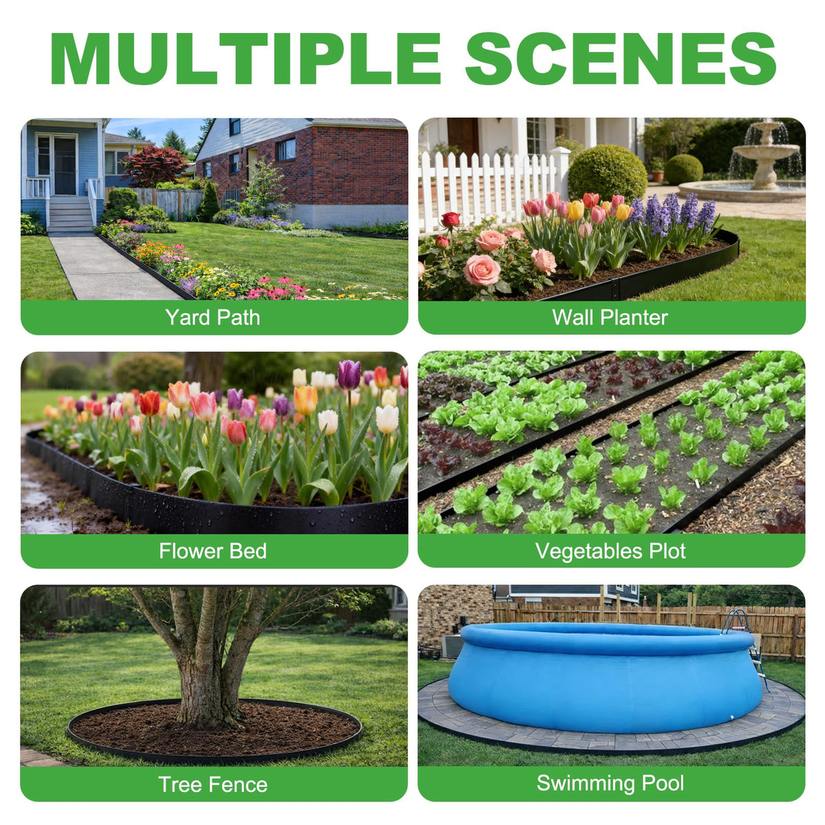 SJPULMO garden border helps keep grass out and mulch in for neat beds.