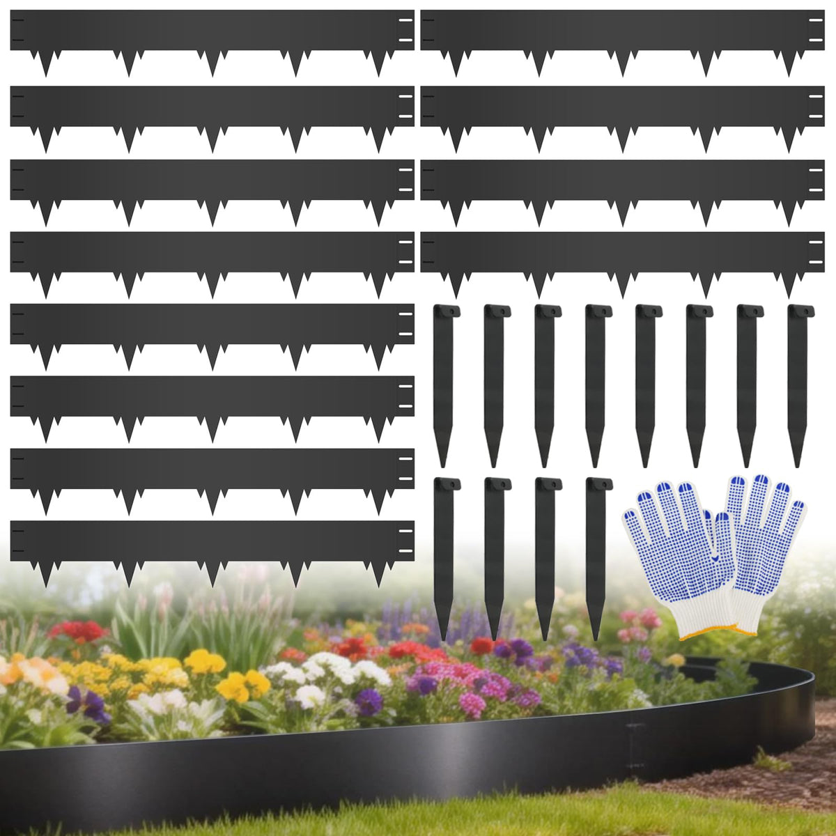 SJPULMO metal landscape edging 12-pack creates a clean, durable border for beds and lawns.