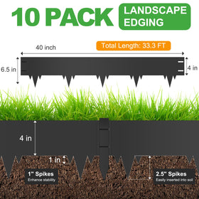 SJPULMO galvanized steel border with stakes for quick garden edging.