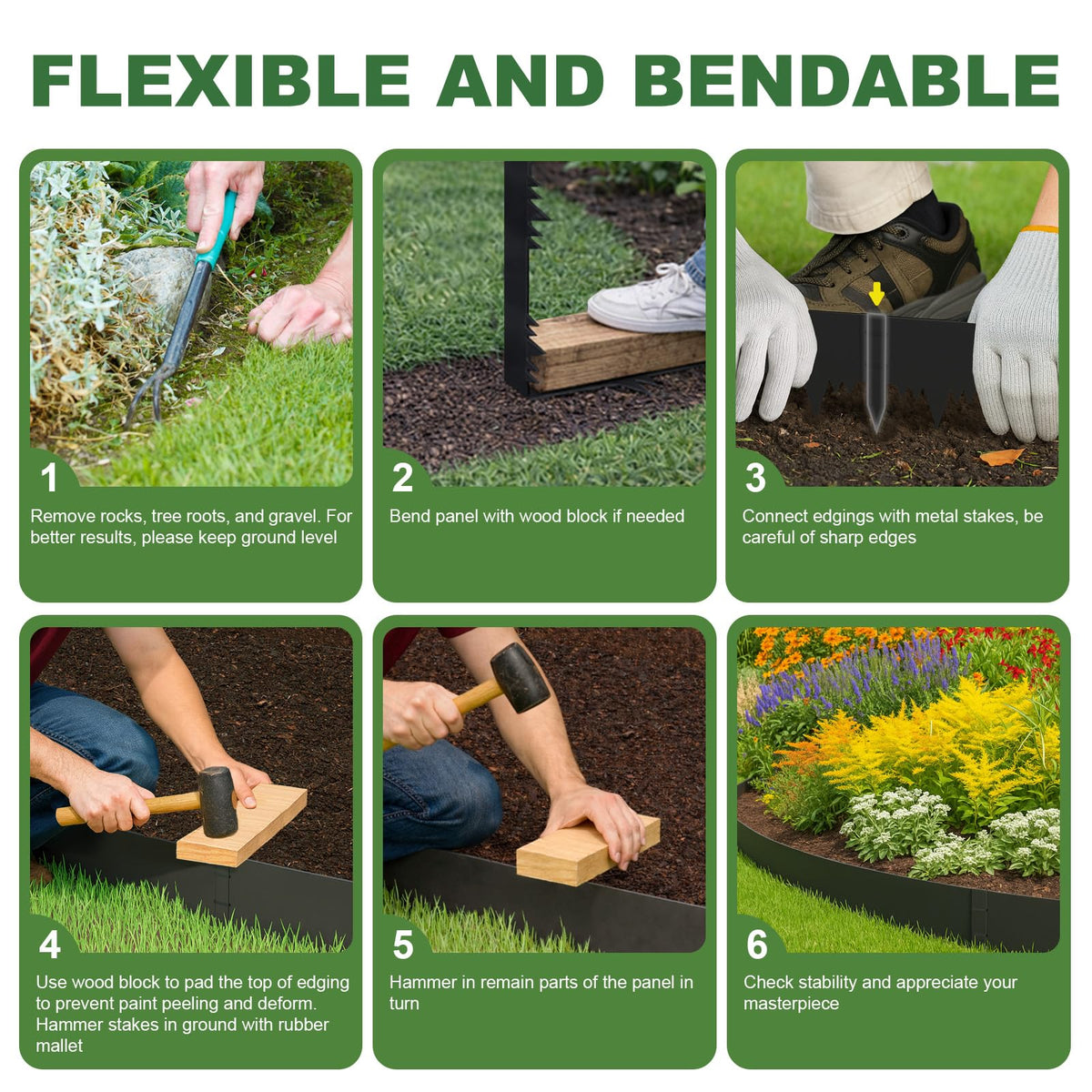SJPULMO edging kit ideal for flower beds, borders, and paths.
