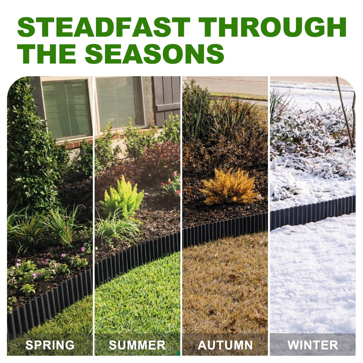 SJPULMO versatile edging for lawns, flower beds, and vegetable plots.