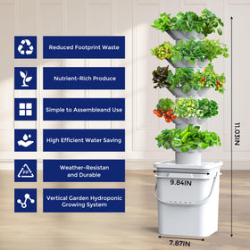 SJZXUV vertical garden tower assembly demonstrates space-saving, multi-level cultivation.