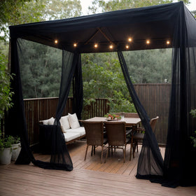 SK Studio waterproof outdoor sheer curtains fabric protects furniture from rain