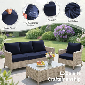 White SK Studio cushion covers with waterproof protection for outdoor use