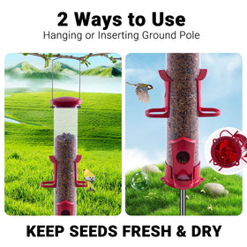 Skaithee squirrel-proof metal feeder protects seeds and lasts longer