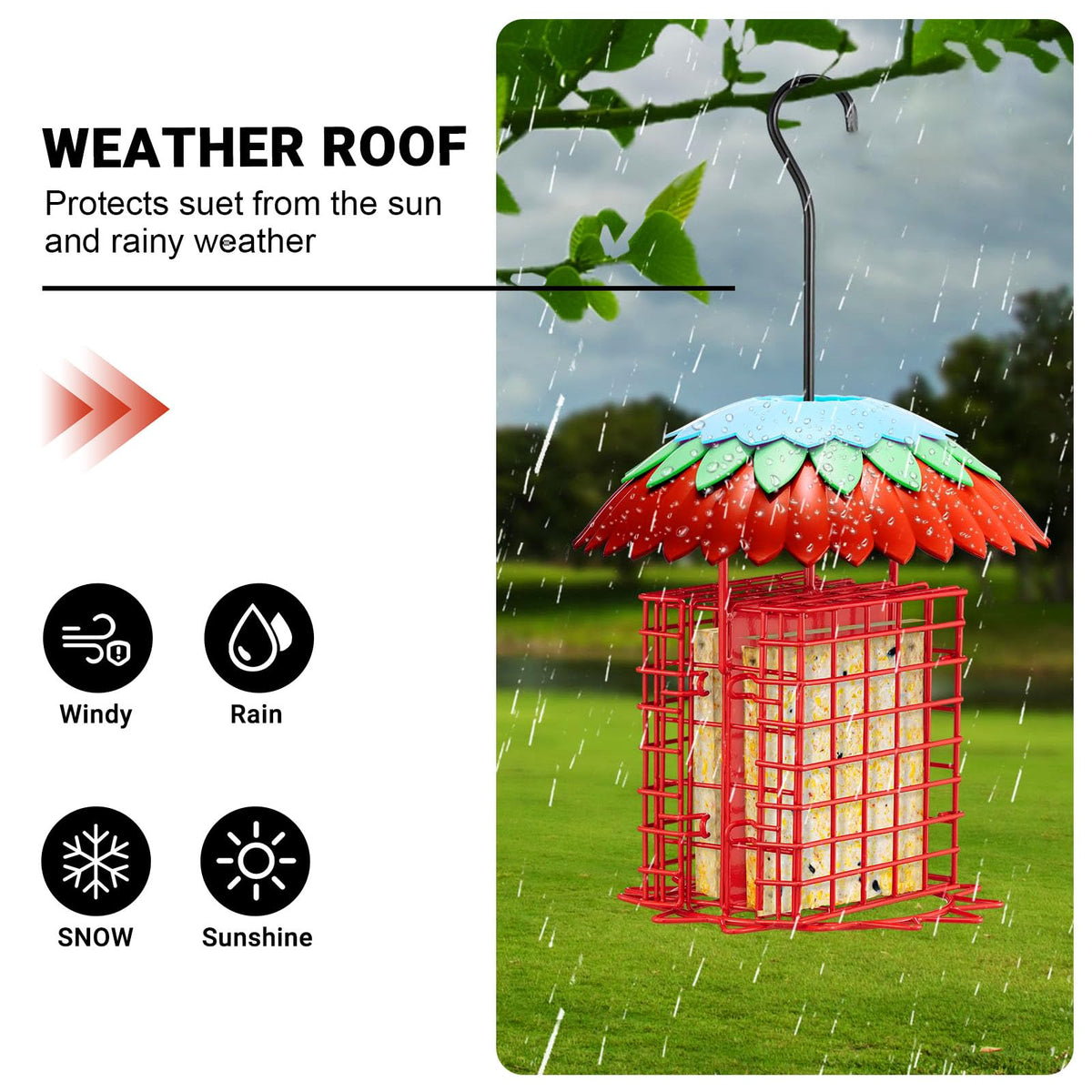 Skaithee Suet Feeder Double two-holders supports feeding more birds.