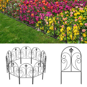 Skcoipsra decorative garden fence in arched panels provides stylish yard edging and protection for plants