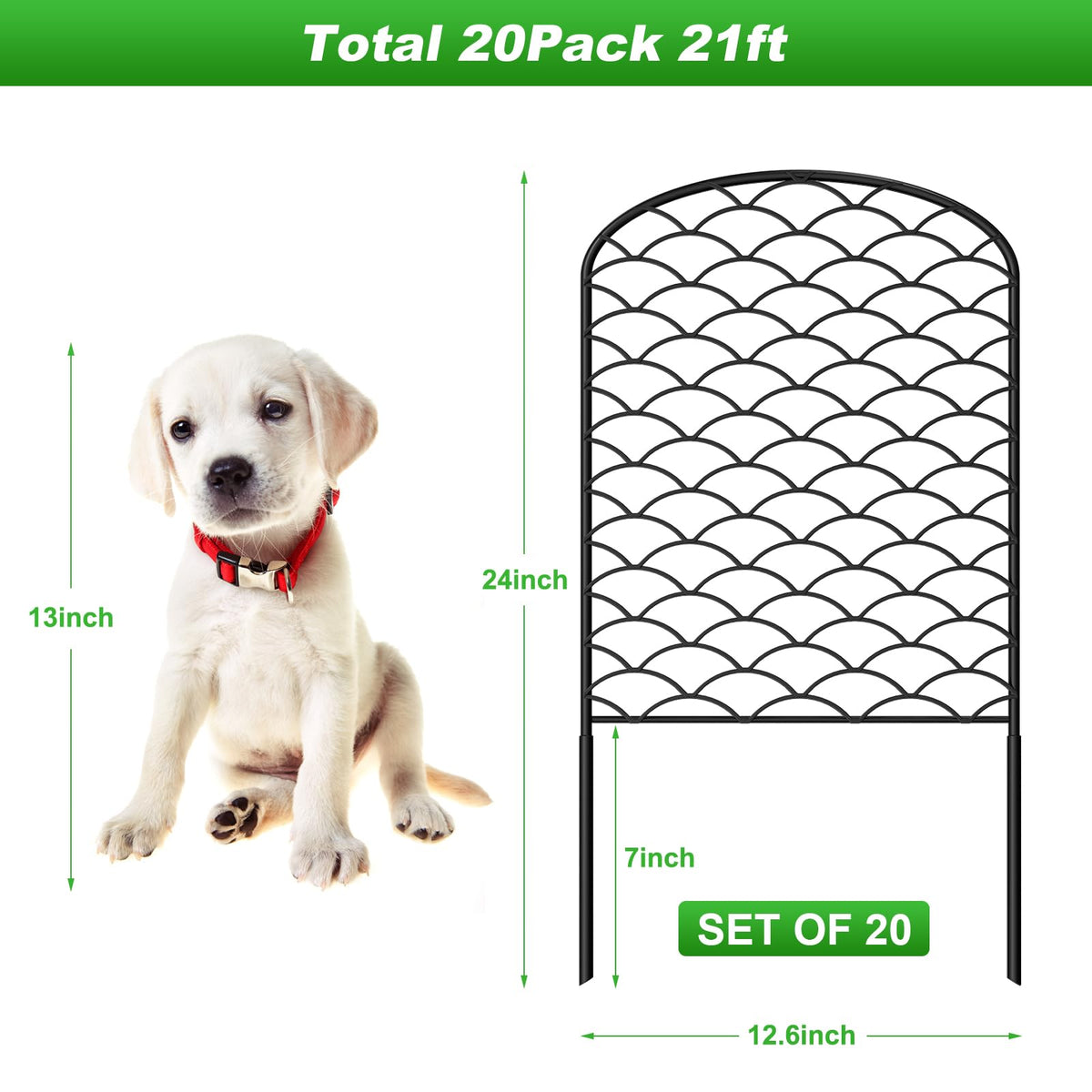 Skcoipsra arched fence panel creates defined borders with dense mesh for plants.