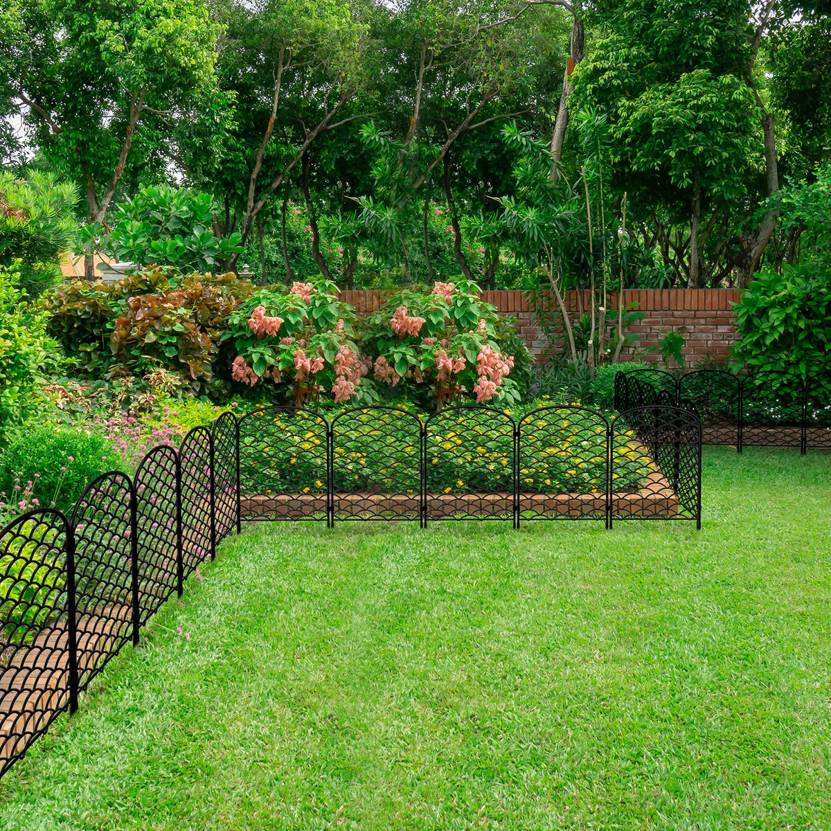 Skcoipsra fence panel helps separate garden zones and protect delicate flora.