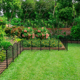 Skcoipsra fence panel helps separate garden zones and protect delicate flora.