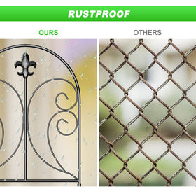 Skcoipsra dog and rabbit border protects garden beds while maintaining an open look