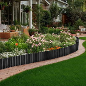 Skcoipsra galvanized steel edging provides durable, weather-resistant performance for lawns and driveways.