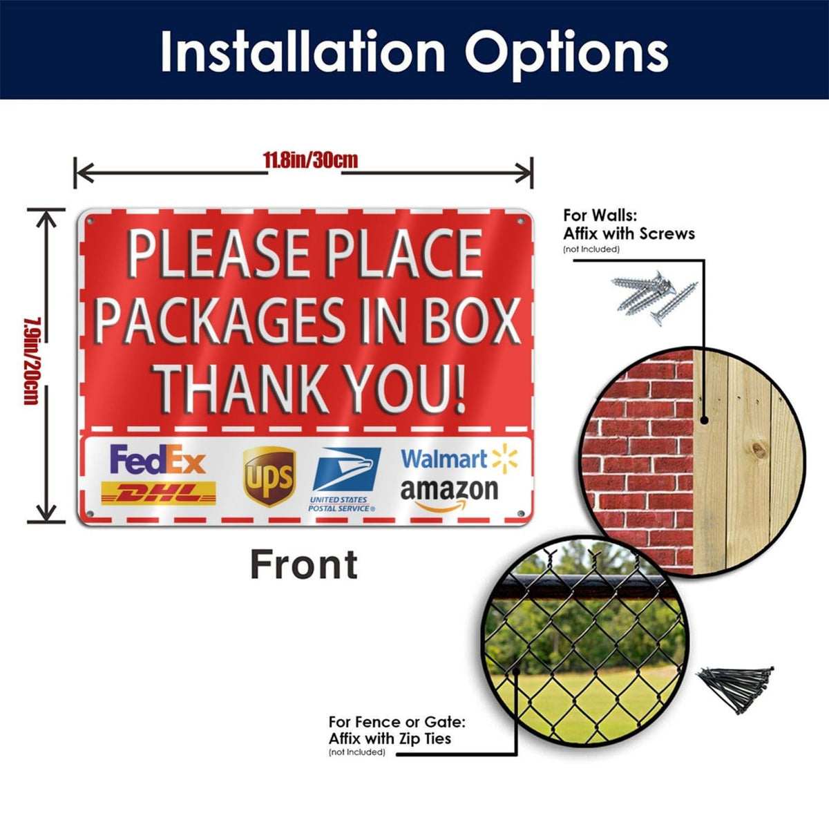 SKDSArts delivery sign install on door or wall with simple hanging options